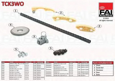 FAI AUTOPARTS tck3wo -  Комплект цепи привода распредвала